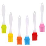 6 Pcs Pastry Brushes, Silicone Brush Cooking, Silicone Bright Color Basting Brush Cooking Pastry Brushes Oil Brush for Baking Heat Resistant Silicon Brush for Cooking BBQ Basting Grilling.