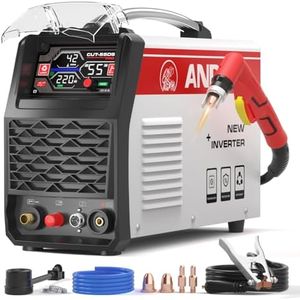 ANDELI Plasma Cutter 55A,Non-HF Non-Touch Pilot Arc,1'' Max Cut, 4-in-1 Plate Cutting/Grid Cutting/Gouging/Marking,Upgraded LED Display,Post Flow/2T/4T,110/220V IGBT Inverter for Home, Workshop