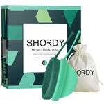 SHORDY Reusable Menstrual Disc for Women, 100% Medical-Grade Silicone, Flexible & Leak-Free Period Disc, Eco Friendly Feminine Hygiene & Care | Tampons, Pads & Alternative (Small & Large, Green)