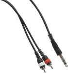 Stagg SYC3/PS2CM E Stereo 3m Jack to Twin RCA Plugs - Black