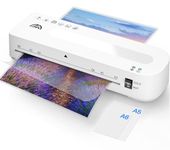 MAXDONE Laminator Machine, A4 Laminator for Hot and Cold Setting with 10 Laminating Pouches, 1-2 Minute Warm Up Time, No Bubbles for School Home Use (White)