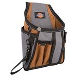 Dickies 7-Pocket Canvas Tech Pouch with Tape Tether, Universal-fit Steel Clip and Tunnel Loop for Tool Belt