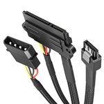 KabelDirekt – 30cm 22-pin SATA to 4-pin Molex power cable and 60cm 7-pin SATA 3 data cable 6 Gbit/s