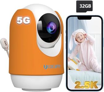 Security Camera Indoor 2.4/5Ghz WiFi, UCOCARE 2.5K WiFi Surveillance Cameras with 32GB SD Card, Baby Camera Monitor, Cry & Human Detection, Lullabies, Temperature & Humidity, for Pet, Baby, Elder