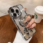 LuxuryKase LK135 Plating bling Astronaut Folding Stand Case for iPhone 15 Pro (TPU | Silver)