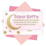 25 Baby Shower Diaper Raffle Tickets For Baby Shower Girl - Twinkle Twinkle Little Star Baby Shower Games For Girls, Diaper Raffle Cards, Baby Raffle Tickets, Baby Shower Invitation Inserts