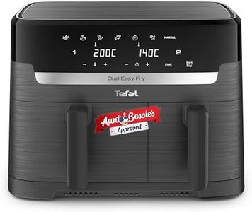 Tefal Easy Fry Double Zone Digital Air Fryer, 2 Drawers, 8.3 L, 8-in-1, Air Frying, Extra Crunchy, Roasting, Baking, Warming, Dehydrating, 6 Servings, Non-Stick Coating, Baskets Suitable for