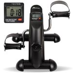 Alivio Portable Mini Exercise Bike Pedal for Arms, Legs, Workout, Gym Fitness Foot Pedal Exercisers Exercise Machine, Smooth Magnetic Resistance Drive with 5In LCD Display (Black)
