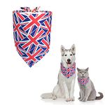 Dog Bandana,Union Jack Dog Bandana Personalised Christmas Dog Bandana Celebrations Street Party，Pet Costume Stylish Triangle Washable Dog Cat Scarf for Decorations