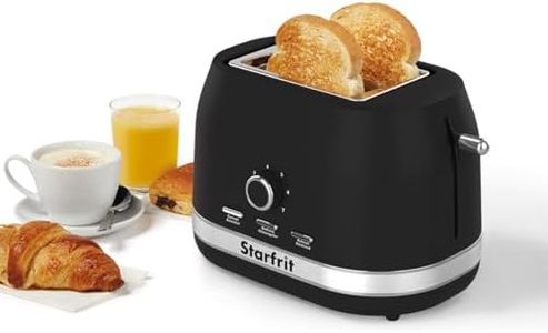 Starfrit 2-Slice Toaster – 7 Adjustable Browning Levels – Removable Tray – 850W - Black