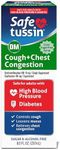 Safetussin DM Cough + Chest Congestion, Safe for Adults with High Blood Pressure & Diabetes, 8 oz