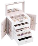 ANWBROAD Jewellery Box Organiser for Women Large Jewellery Organizer with Removable Drawers in Different Ways for All Your Jewelry Sturdy Jewelry Case JJB003W