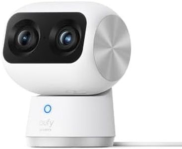 eufy Security Indoor Cam S350, due telecamere, telecamera di sicurezza con risoluzione 4K UHD con zoom 8× e PTZ a 360°, ideale per baby monitor/telecamera per animali domestici/sicurezza domestica