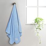 SPREAD SPAIN Microfiber Towels for Bath | Coral Large Bath Towel | Extra Soft Plush & High Absorbent |360 GSM | Bath Towel for Men and Women |70x146 cm (Light Blue)