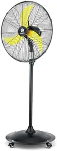 FUGOO 24'' Outdoor Oscillating Pedestal Fan With All Sealed Brushless DC Motor, 4-Speed Waterproof Outdoor Fan, Heavy Duty Industrial Floor Fans for House,Patios, Commercial, Garage, Warehouse