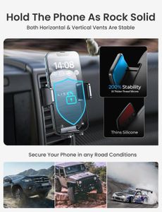 LISEN Car Phone Holder – 360° Rotating Air Vent Mount, Ultra Stable, Fits 4-7" Smartphones