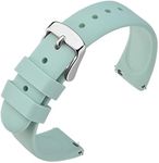 ANNEFIT Watch Band, Silicone Quick Release Soft Rubber Replacement Watch Strap 22mm with Silver Buckle (Mint Green)