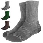 Rymora Walking Socks Hiking Socks Men Women (Unisex) (Merino Wool, Moisture Wicking, Seamless Toe) (One Pair - Grey) [S] (Small: UK 3-6.5 / EU 35-39)