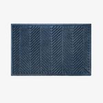 Waterhog Machine Washable Door Mat, Herringbone Navy Blue 60 x 90 cm - Heavy Duty Dirt Trapper Entrance Mat, Non-Slip Rubber Backed, Indoor/Outdoor Use, Made in Europe