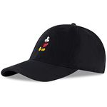 Disney Men's Baseball Cap, Mickey Mouse Adjustable Hat for Adult, Black, L-XL