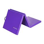 BalanceFrom 2" Thick Tri-Fold Folding Exercise Mat with Carrying Handles for MMA, Gymnastics and Home Gym Protective Flooring (Purple)