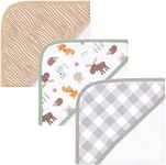 Hudson Baby Unisex Baby Cotton Rich Hooded Towels, Woodland, One Size