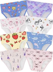 BliBliTaTa Girls' Underwear,Soft Cotton Tagless Panties for Toddlers' & Little Kids' Comfort,Breathable Briefs in Sizes 18-24 Months,2T,3T,4T,5T,6T,7,8,10,12 Years Old,8-Pack Heart-2T