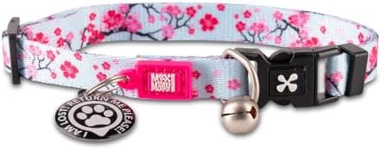 Max & Molly Urban Pets Fun & Pretty Cat Collar w/Jingle Bell, Breakaway Safety Buckle, Adjustable Sizing & Smart ID Personalized Tag for Girl or Boy Cats/Kittens, Cherry Bloom Design (197021)