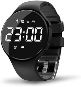 Digital Waterproof Pedometer Watch - Non-Bluetooth Step Counter Watch, Kids Fitness Tracker Watch Sleep Monitor Silent Vibrating Alarm Clock LED Digital Watch Kids Watch for Boys & Girls(Black)