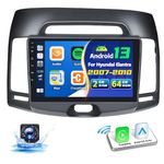 [2+64G]Android 13 Car Stereo for Hyundai Elantra 2007 2008 2009 2010 with Wireless Apple Carplay&Android Auto,9 Inch Touch Screen Car Radio with GPS WiFi Bluetooth FM/RDS SWC AUX-in+AHD Backup Camera