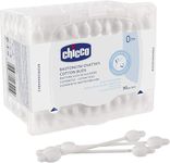 Chicco Cotton Buds with Eardrum Protection, 90 Pieces | For Baby Ear Cleaning | Made Of Paper Stem | Safe and Hygienic | Biodegredable