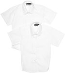 Blue Max Banner Girl's Twin Pack Short Sleeve School Blouse, White, 38" Chest