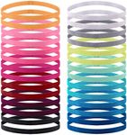 Duufin 28 Pieces Non-Slip Elastic Headbands Colorful Sweatband Workout Headband Fashion Yoga, Running Sport Headbands for Women, Men and Girls, 14 Colors