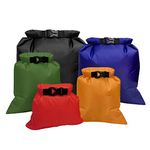 kuou 5Pcs WaterProof Dry Bags, Dry Sack WaterProof Bag Lightweight Dry Bag Snorkeling Bag Drifting Bag Multicolor (1.5L+2.5L+3.5L+4.5L+ 6L)