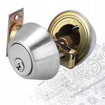 Jeanoko Door Double Cylinder Deadbolt Stainless Steel Lock Keyed on Both Sides for Exterior Interior Door
