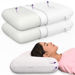 MY ARMOR Memory Foam King Size Pillows, Orthopedic Pillows for Neck Pain Relief, Combo of King Size Pillows (24x15x5 Inches) with Removable Zipper Cover, Set of 2, White