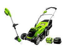 Greenworks 40V 17-Inch Lawn Mower + 12-Inch String Trimmer, 4.0 AH Battery and Charger Included 1314902HD