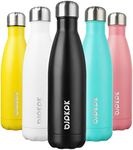 BJPKPK Insulated Water Bottles -17oz/500ml -Stainless Steel Water bottles, Sports water bottles Keep cold for 24 Hours and hot for 12 Hours,BPA Free water bottles,Black