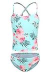 HowJoJo Girls Bathing Suit Tankini Two Piece Swimsuit Floral Swimwear Size 6/6T