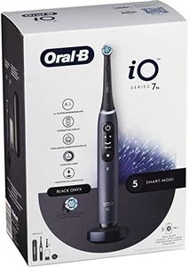 Oral-B iO Series 7 Electric Toothbrush/Electric Toothbrush, 2 Replacement Brushes, 5 Cleaning Modes for Dental Care, Magnetic Technology, Display & Travel Case, Gift Man / Women, Designed by Braun, Black Onyx