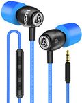 Ludos CLAMOR Wired Earbuds in-Ear Headphones, 5 Year Warranty, Earphones with Microphone and Volume Control, Noise Isolating Memory Foam Eartips, Tangle-Free Cord for iPhone, iPad, Computer, Laptop