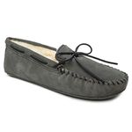 Minnetonka Men's Sheepskin Softsole Moccasins 8 M Grey