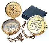 Romantic for Him - Engraved Compass Birthday Gift for Husband Boyfriend | Sentimental Gifts for Men Women Couple in Love (Grow Old Along with Me) (#1 Romance Gift 3")