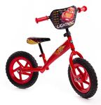 Huffy Disney Cars Balance Bike for Kids 3 - 5 Year Old Boy or Girl ft Lightning McQueen 12" Wheels Red, 60lbs (27kg) max.