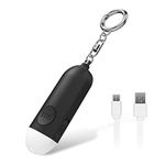 Ninonly Pocket Alarm 130 dB, Self-Defense Siren with LED Light, Rechargeable Shrill Alarm Keyring, Personal Alarm for Women, Children, Seniors