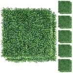 Yaheetech 24PCS Artificial Boxwood Hedge Panel, Faux Square Green Leave Privacy Fence Screen Plastic Privacy Ivy Screening Expanding Topiary Wall Garden Fence, Indoor & Outdoor Decoration, 50x50cm