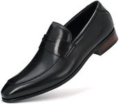 RITIZEN Men's Slip-On Oxford Dress Shoes Classic Handmade Calf Leather Loafers Shoes（Black.B，Size 10）