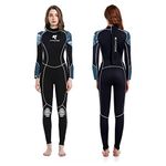 LayaTone Wetsuit Women Full Body 3mm Neoprene Diving Suit with Back Zip, Wetsuits for Women in Cold Water Swimming Diving Snorkeling Kayaking