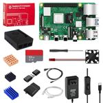 Vemico Raspberry Pi 4 4GB Kit Raspberry pi 4 Model B Starter Kit with 32GB Card 3 Copper Heat Sink 2 HD Out Cable 5V 3A Power Supply ABS Case Cooling Fan Reading Card Device Screwdriver