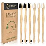 Dog Toothbrush 6 Pack, Pet Cat Bamboo Toothbrushes, Double-Sided Small and Large Head Toothbrush for Dogs Cats, Biodegradable Eco-Friendly Dog Tooth Brushing Kit